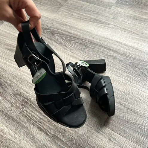 Paul Green Women’s Platform Raveel Black Strappy Sandals 7.5 US 10 Chunky Heel