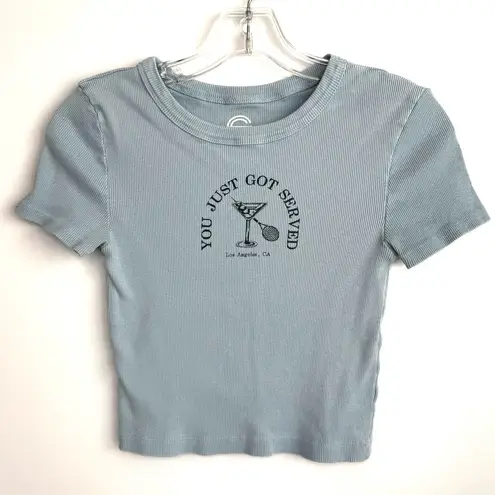 Social Culture Cropped T Shirt Micro Tee
Blue Size Small Blue