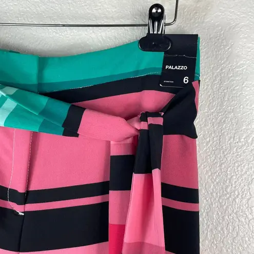 NY&C 7th Avenue Women's Pink Blue Black Palazzo Pants Size 6 NEW w Tag Wide Leg