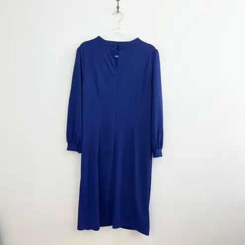 Eloquii Royal Blue Draped Long Sleeve Midi Dress