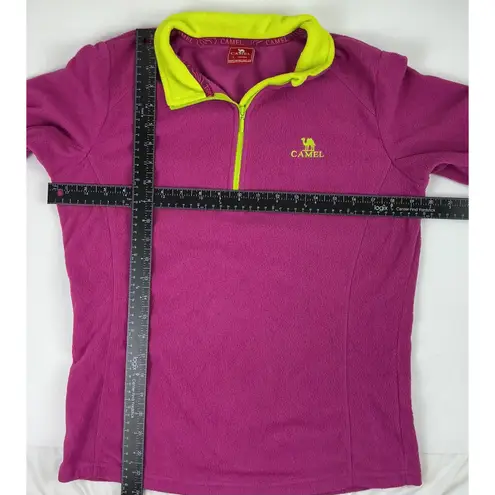 Camel Quarter Zip Pullover Fleece Jacket Womens Large Pink Neon Green Hiking