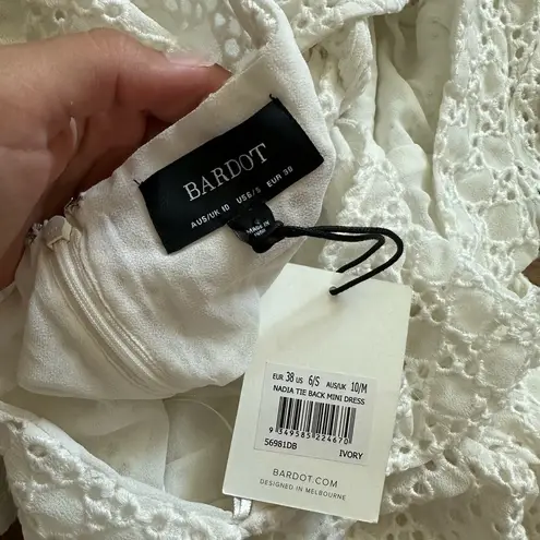 Bardot  Nadia Tie Back Mini Dress In Ivory