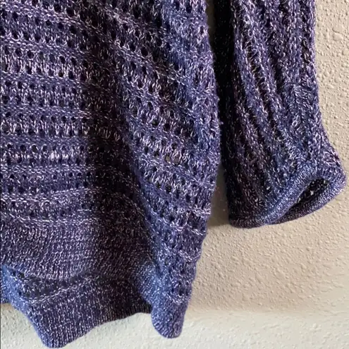 Amber sun oversized open knit sweater sz M blue Size M