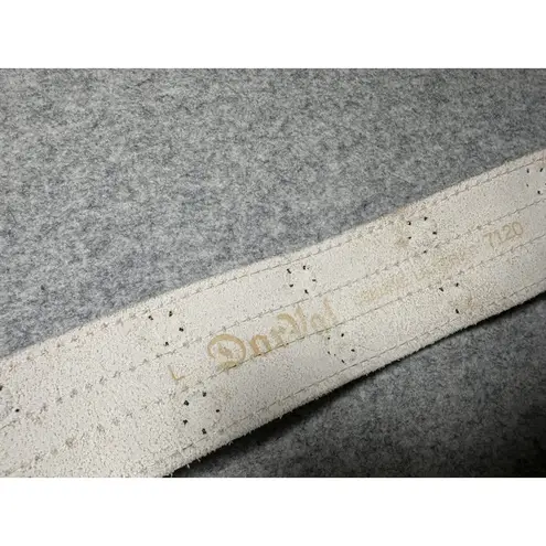 Vintage Shell Womens Leather Belt White Gold Buckle Beach Themed Wide Statement Size L