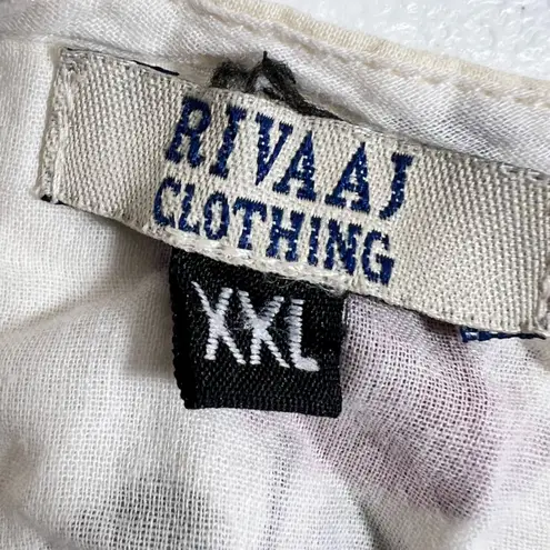 Red Lotus Print Kurti Jacket Dress by Rivaaj Size XXL