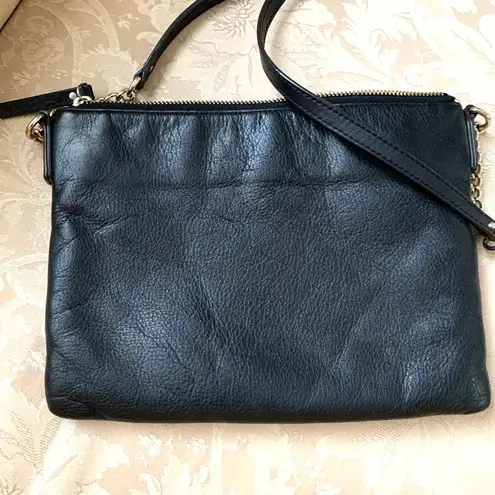 Kate Spade  Hancock Park Ginnie Pebble Leather Crossbody Bag with Bow in Black