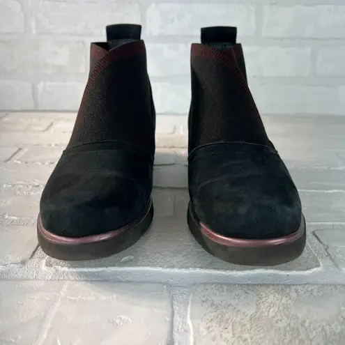 Munro Ankle Boots Womens 8 Black Suede Leather Comfort Stretch Casual Bootie