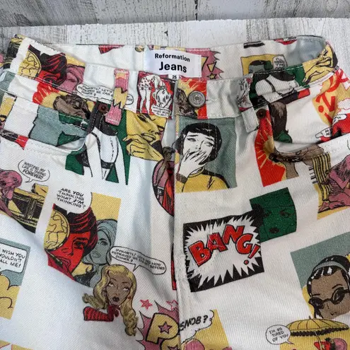 Reformation Comic High Rise Straight Jeans | White | Button Fly | Size 25 | Rare