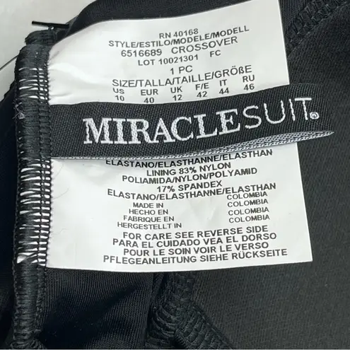 MiracleSuit Crossover With Mesh One Piece Swimsuit Womens SZ 10 Swim Black NWOT - Image 4