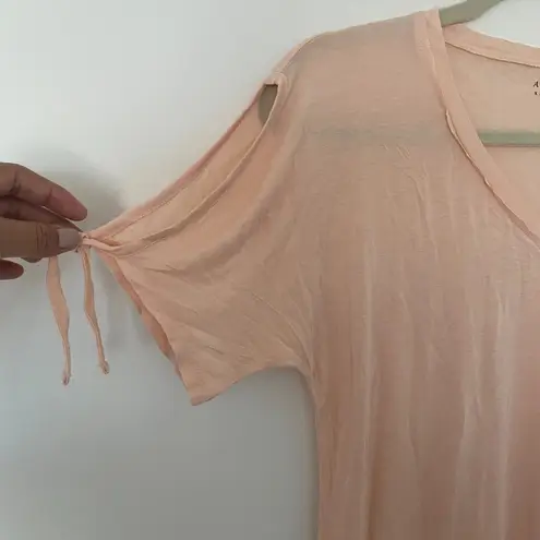 ALLSAINTS NWT Kay Tee Cami Pink Short Sleeve Cold Shoulder V-Neck Sz XS
