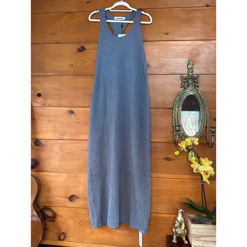 NWT Rumored Denim Cloud Nine Dress Racerback Textured Maxi Tank Womens Size S Gray