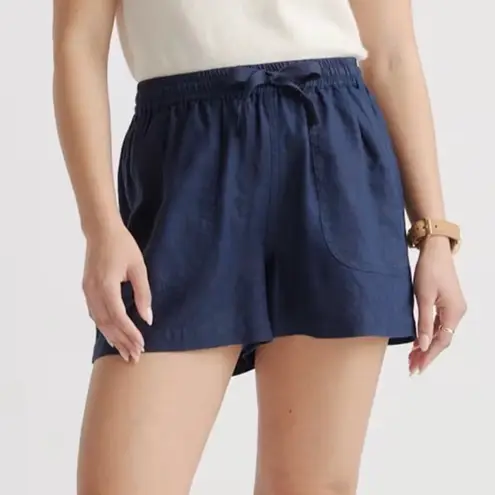 Quince NWT Navy Linen Shorts Elastic Waist with Pockets and Drawstring Sz XS - Image 1