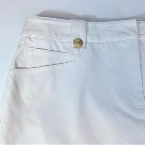 J. McLaughlin  White Pencil Skirt with Gold Accents