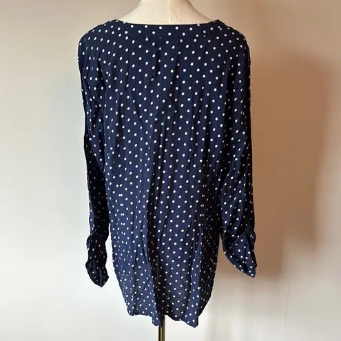 Van Heusen Blue and White Relaxed Blouse