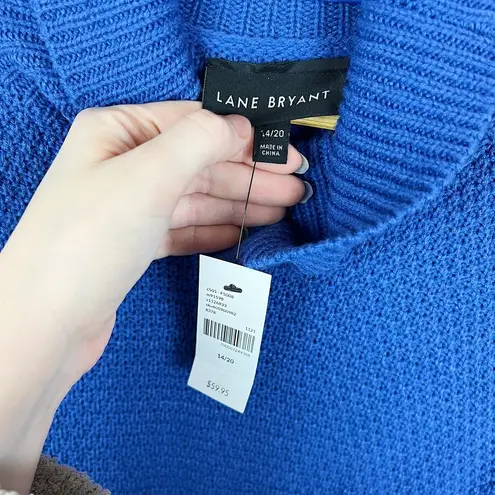 Lane Bryant NWT ‎ Blue Side-Button Poncho in Deep Ultramarine Size 14/20