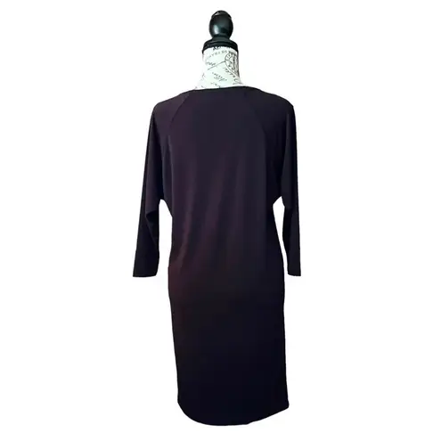 Michael Kors womens maroon 3/4 sleeve sheath shirt mini dress jersey stretch XS Purple