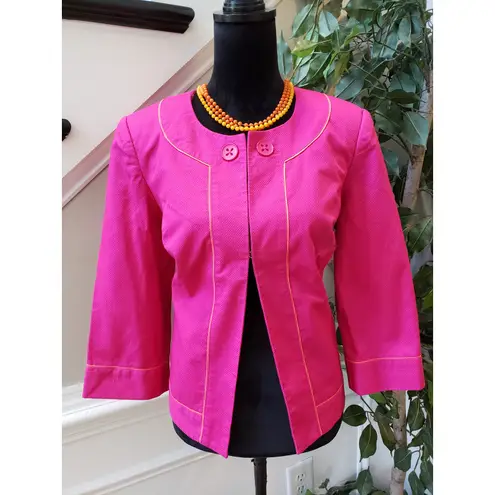 Chadwick's Jacket Women's Size 10 Pink Poplin Lined Cotton Long Sleeve Hook & Eye