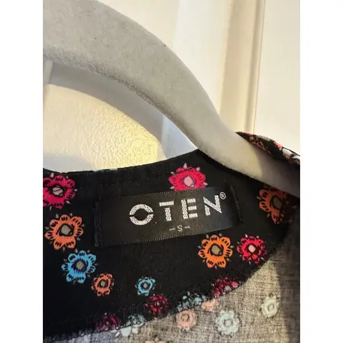 Womens Black Sugar Skull & Floral Print Dress Size S Black