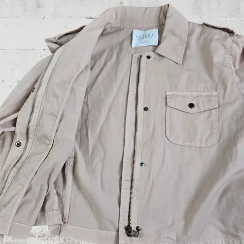 Velvet by Graham and Spencer Pink Dixie Cotton Cropped Twill Jacket Size Medium