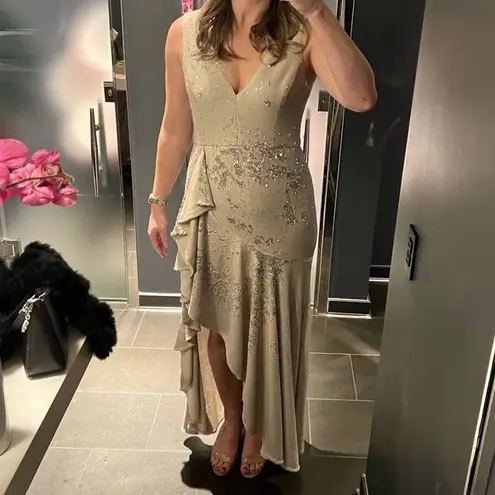 Badgley Mischka Ruffled Sequin Gown 12