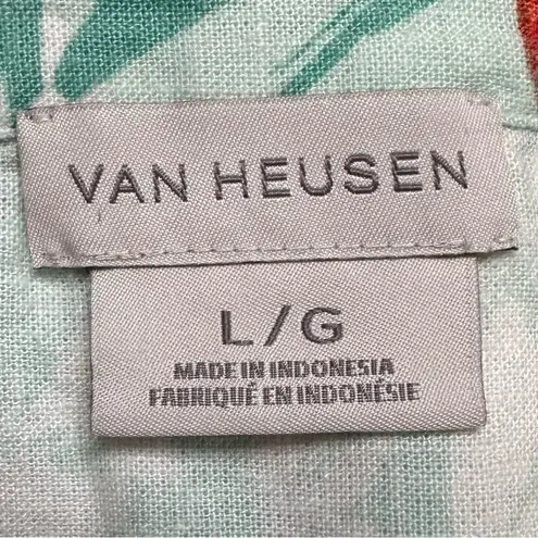 Van Heusen Linen Blend Floral 3/4 Sleeves Top