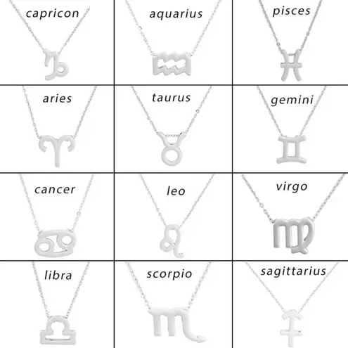 🆕Libra Zodiac Astrology Pendant Necklace Silver