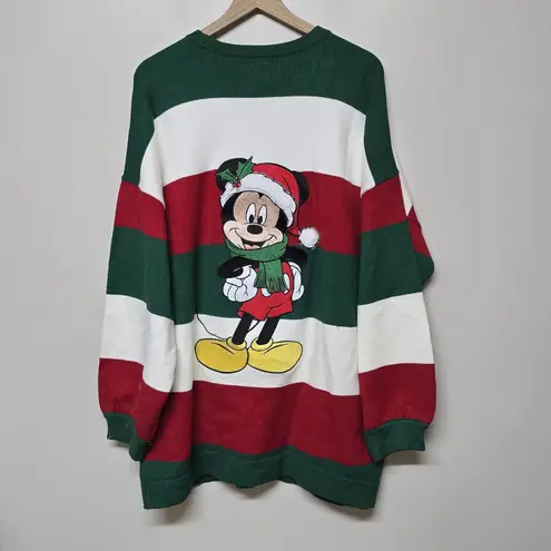 Her Universe Disney Mickey Mouse Holiday Cardigan Plus Sz 2 Red/White/Green