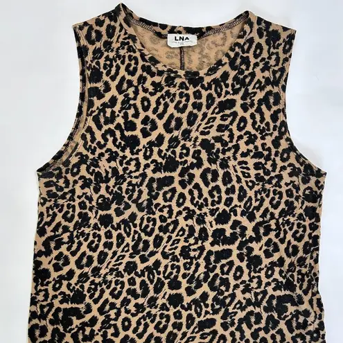 LNA  Crewneck Muscle Tank in Leopard Print Size XS