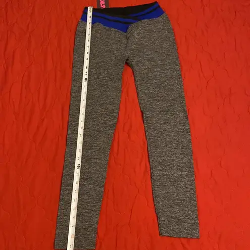 J&Me Leggings Gray w/ Blue Waistband Women One Size Size undefined
