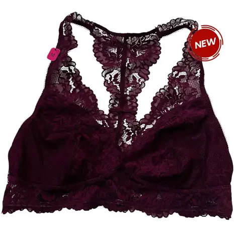Maidenform Maroon Lace Wireless No Pads Bralette Women Size Medium NWT | 10-17