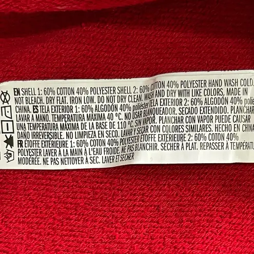 Forever 21  Red Crop Sweatshirt w Black White Checkered Hoodie size S - Image 5