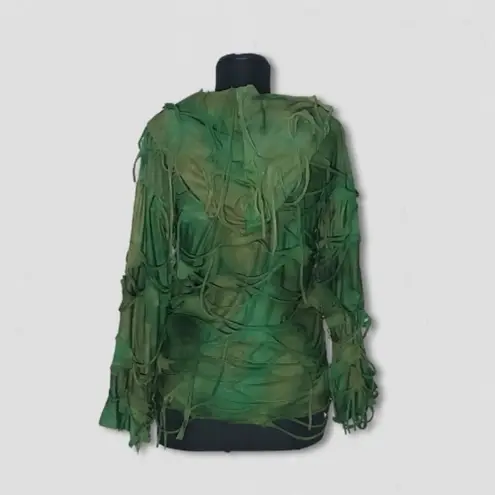 Vintage Y2K Fairy Distressed Vine Hoodie Forest Cosplay Emerald Green Women’s M Size M