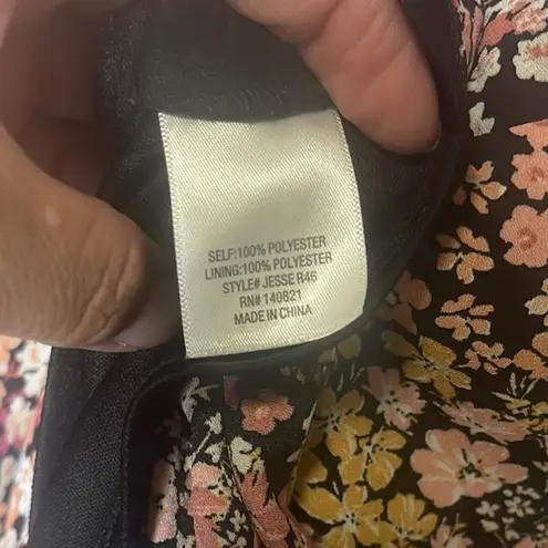 Red and Brown Floral Wrap Jumpsuit