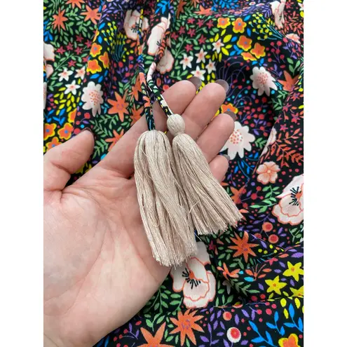 America & Beyond Ditsy Floral Fiesta Maxi Dress Size L Black Size L