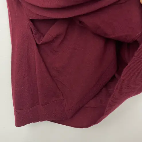 Vimmia New Reversible Criss Cross Sweater Shavasana Lightweight Knit Burgundy