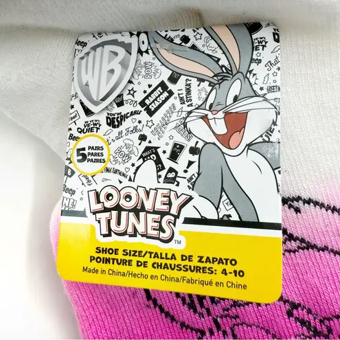 Looney Tunes Womens No Show Socks Bugs Bunny Tweety Bird Daffy Duck Taz Martian Pink