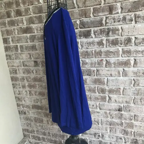 Peter Nygard Embellished Tunic Top Blue Large