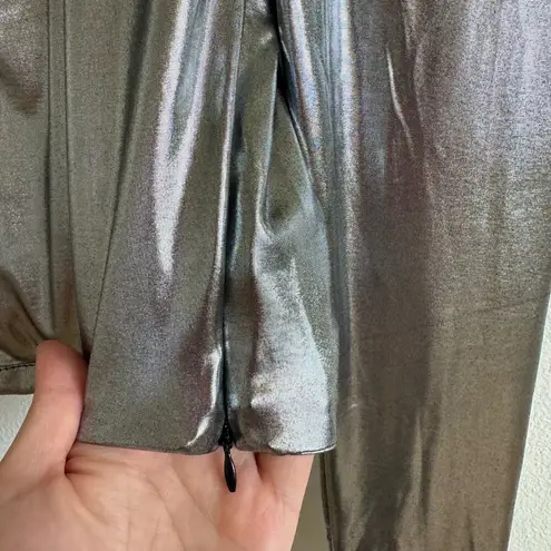 Torn By Ronny Kobo Selina Metallic Long Sleeve Ruched Crop Top Women’s Small NWT