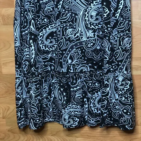 kim rogers Large Black & White Beaded Maxi Skirt