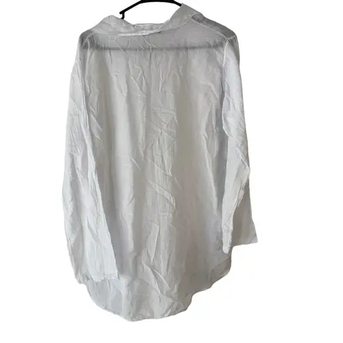 Bella Amore Made In Italy Women's One Size Sheer Cotton Light Weight Tunic Top White