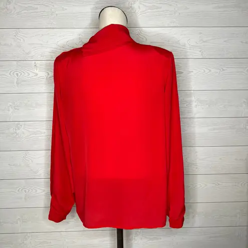 80’s VTG Tess Paris/Milano red high neck blouse Size 12