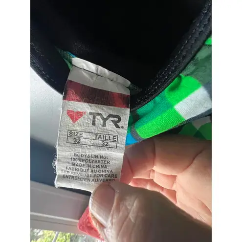 TYR Durafast Green Plaid Swimwear size 32