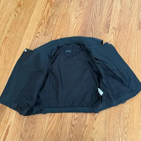 Faux Leather Crop Vest Motorcycle Vest Jacket Coat Trench Crop Sleeveless Top Black