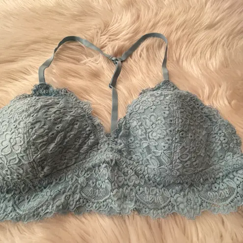 Aerie Eyelash Lace Light Blue Padded Bralette