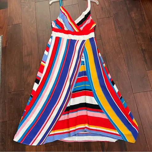 Tracy Reese  x Anthropologie Multicolored Seaside Striped Midi Dress Size 10P