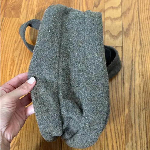 Vintage The Down East Co. Wool Fabric Shoulder Bag Retro Gray