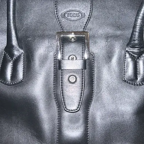 Tod's Authentic Tod’s Black Leather Weekender Shoulder Bag With Dust bag Vintage