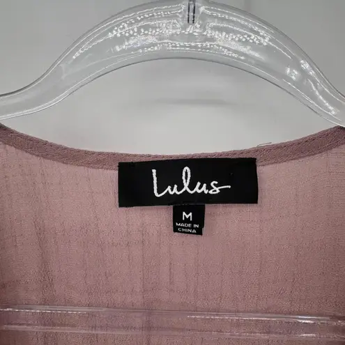 Lulus Long Duster Hippie Boho Festival Womens Medium Pink Lace Coquette