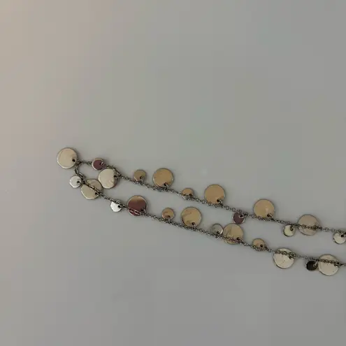 Lia Sophia reflection panorama mirror disc silver tone circle disc necklace