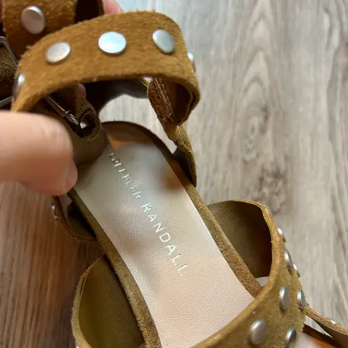 Loeffler Randall Galia Studded Suede Block-Heel Sandal Size 6.5